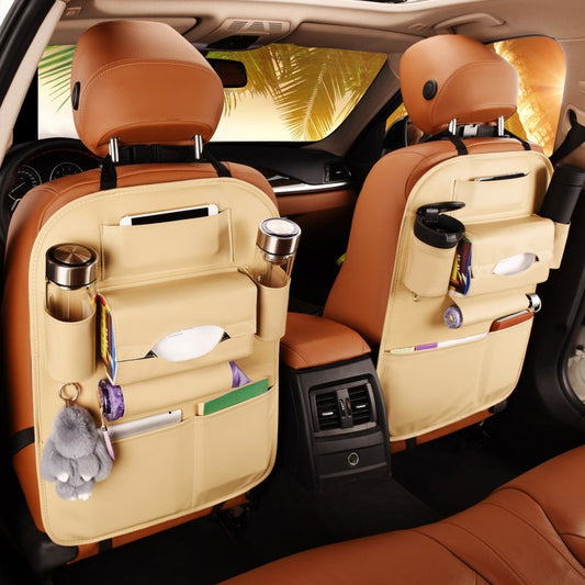 Pu Leather Car Seat Back storage bag Universal Car Backseat Organizer Hanging bags child safety seat Multifunction storage box