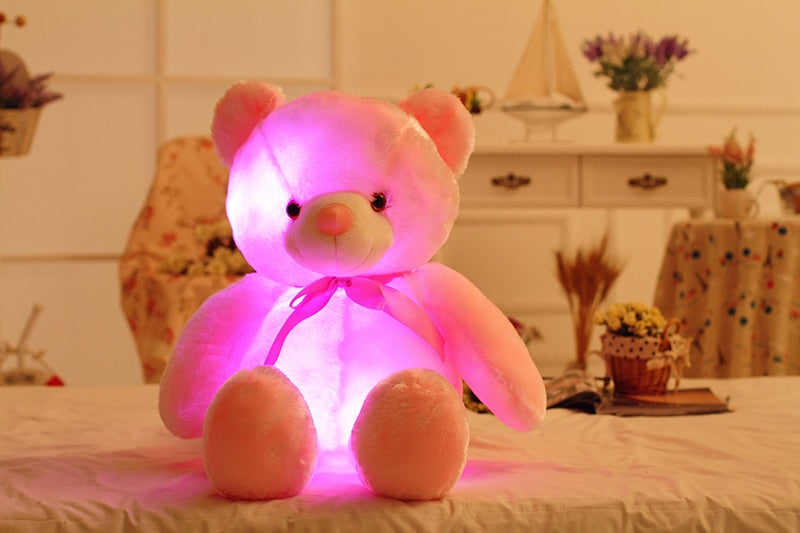 32-50cm Luminous Creative Light Up LED Teddy Bear Stuffed Animals Plush Toy Colorful Glowing Teddy Bear Christmas Gift for Kid